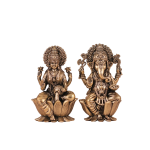 Brass Superfine Ganesh Lakshmi Idols 4 Inch Height - Premium Divine Prosperity Pair | Jaipurio
